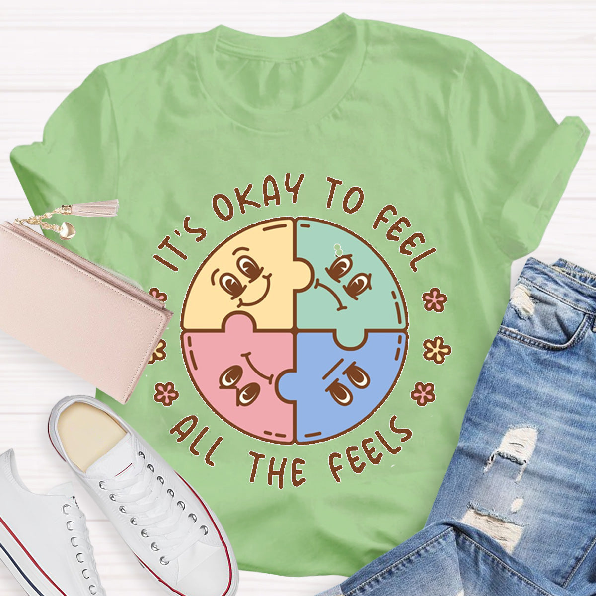 It's Okay To Feel All The Feels ABA Therapist Teacher T-Shirt