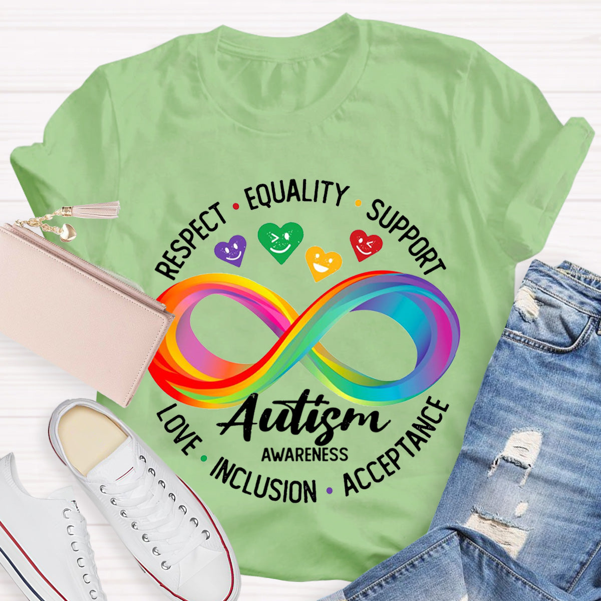 Autism Awareness Colorful Teacher T-Shirt