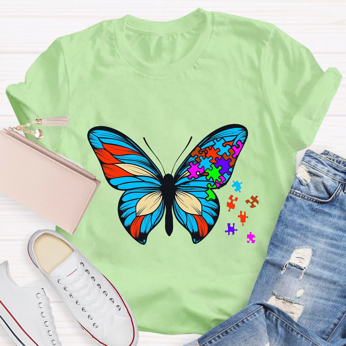 Butterfly Autism Awareness Day Promoting Love And Acceptance T-Shirt