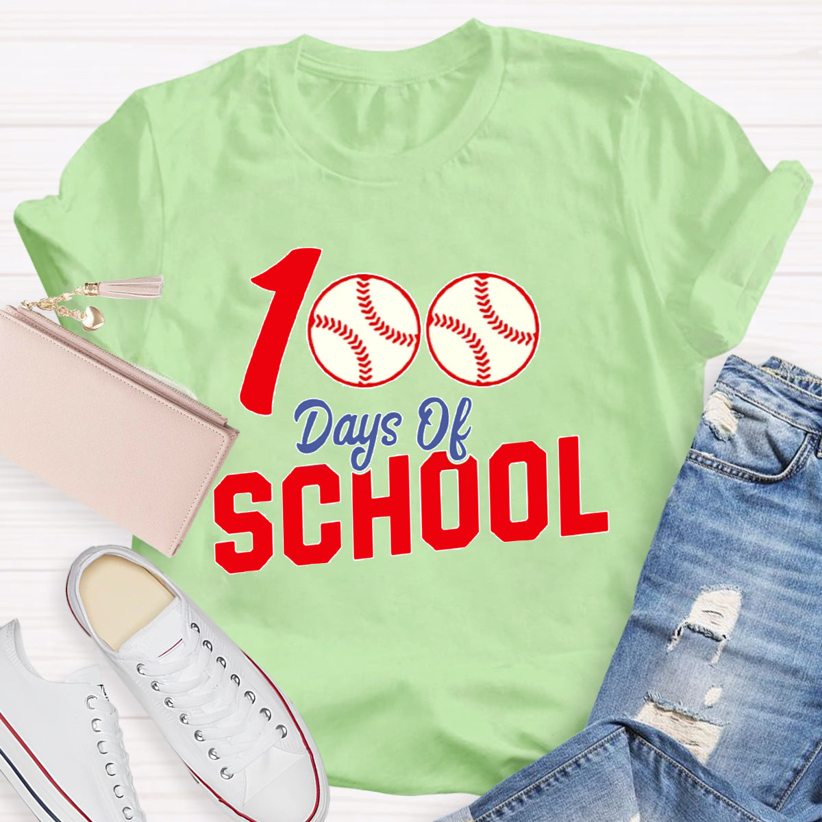 100 Days Of School Baseball T-Shirt