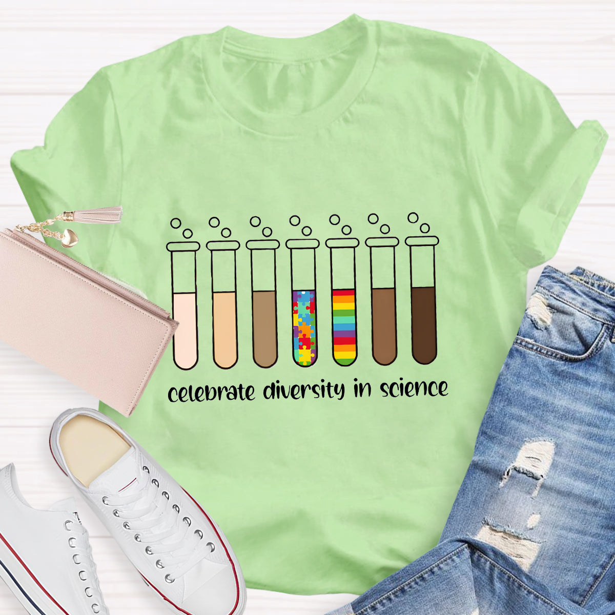 Celebrate Diversity In Science Teacher T-Shirt