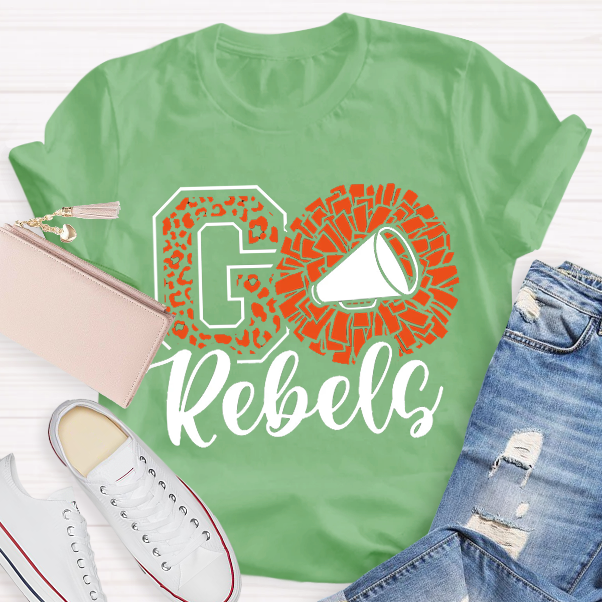 Leopards Rebels Cheer Little Mascot School TeamTeacher T-Shirt