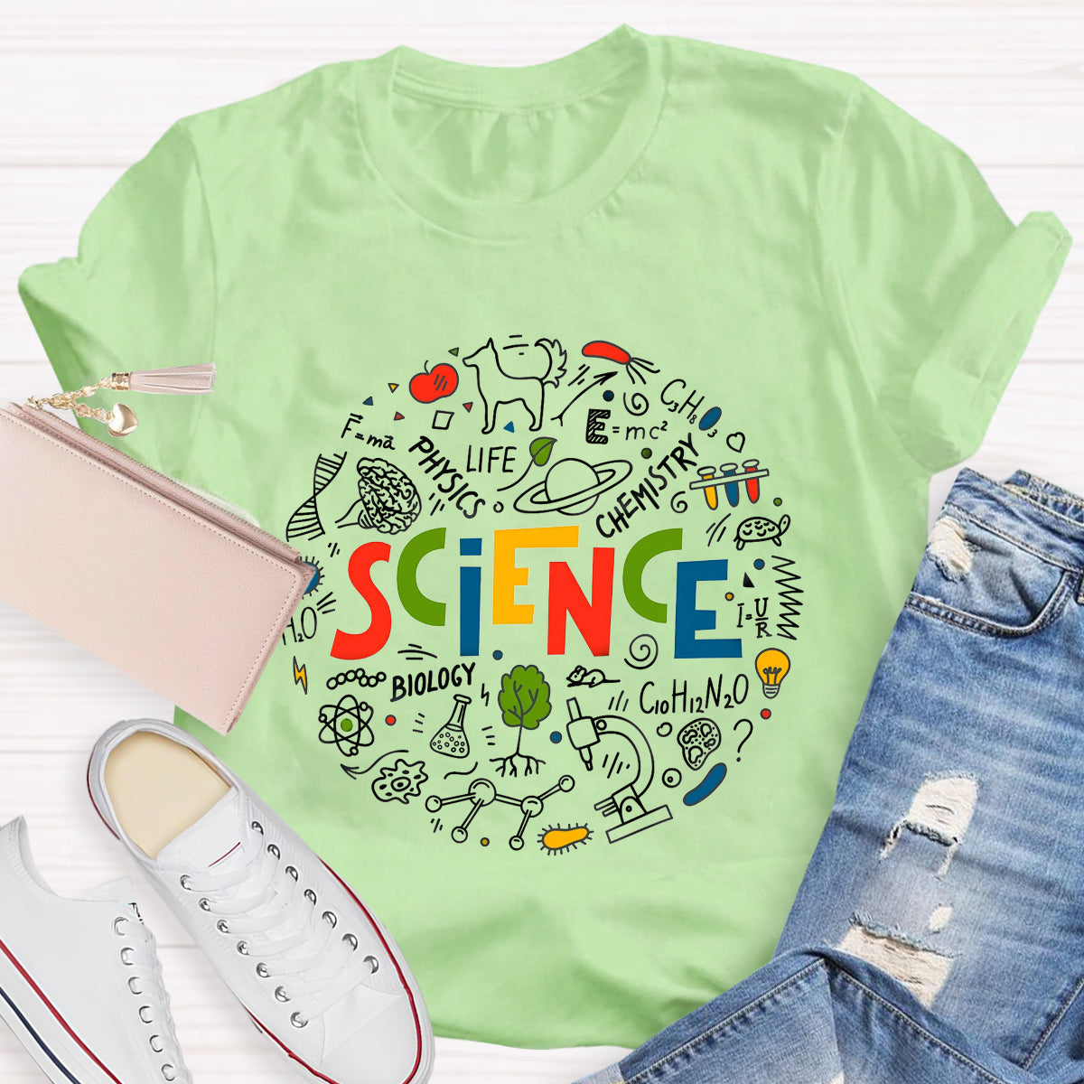 Science Chemistry Education Circle Teacher T-Shirt