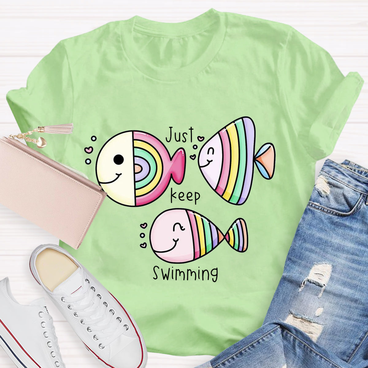 Just Keep Swimming Funny Fish T-Shirt