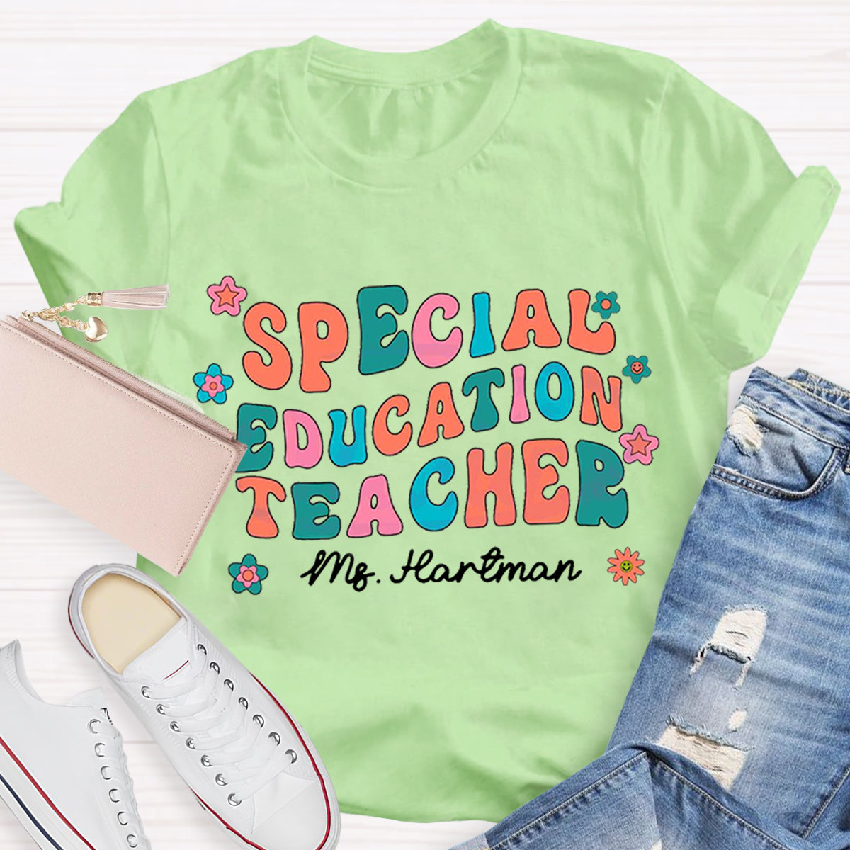 Personalized Special Education Teacher Name T-Shirt