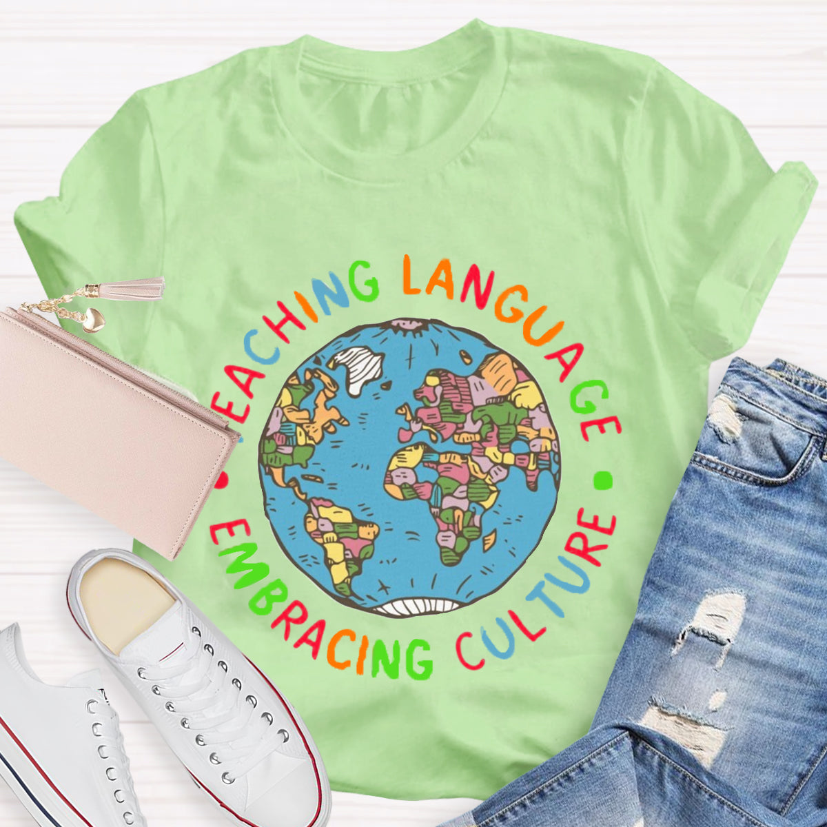 Teaching Language Embracing Culture Teacher T-Shirt