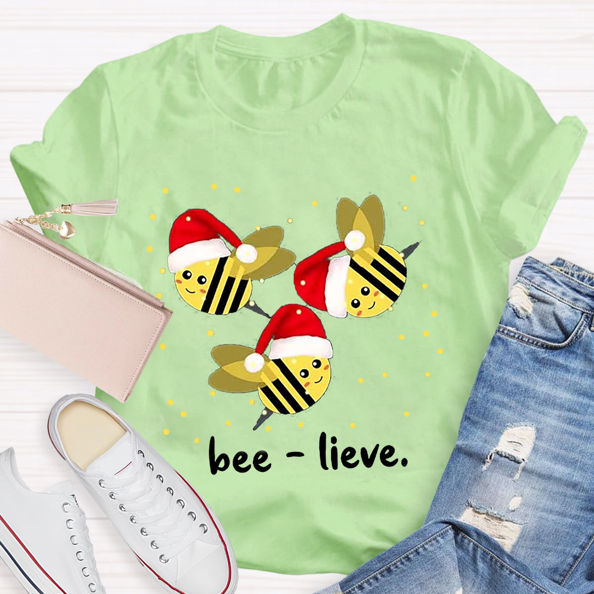 Cute Christmas Bee-lieve T-Shirt