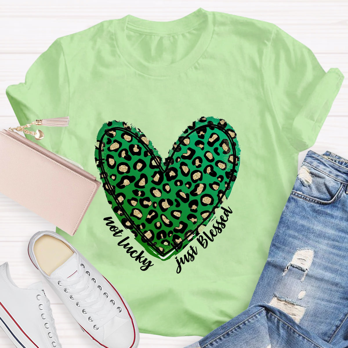 Not Lucky Just Blessed St Patrick Heart T-Shirt