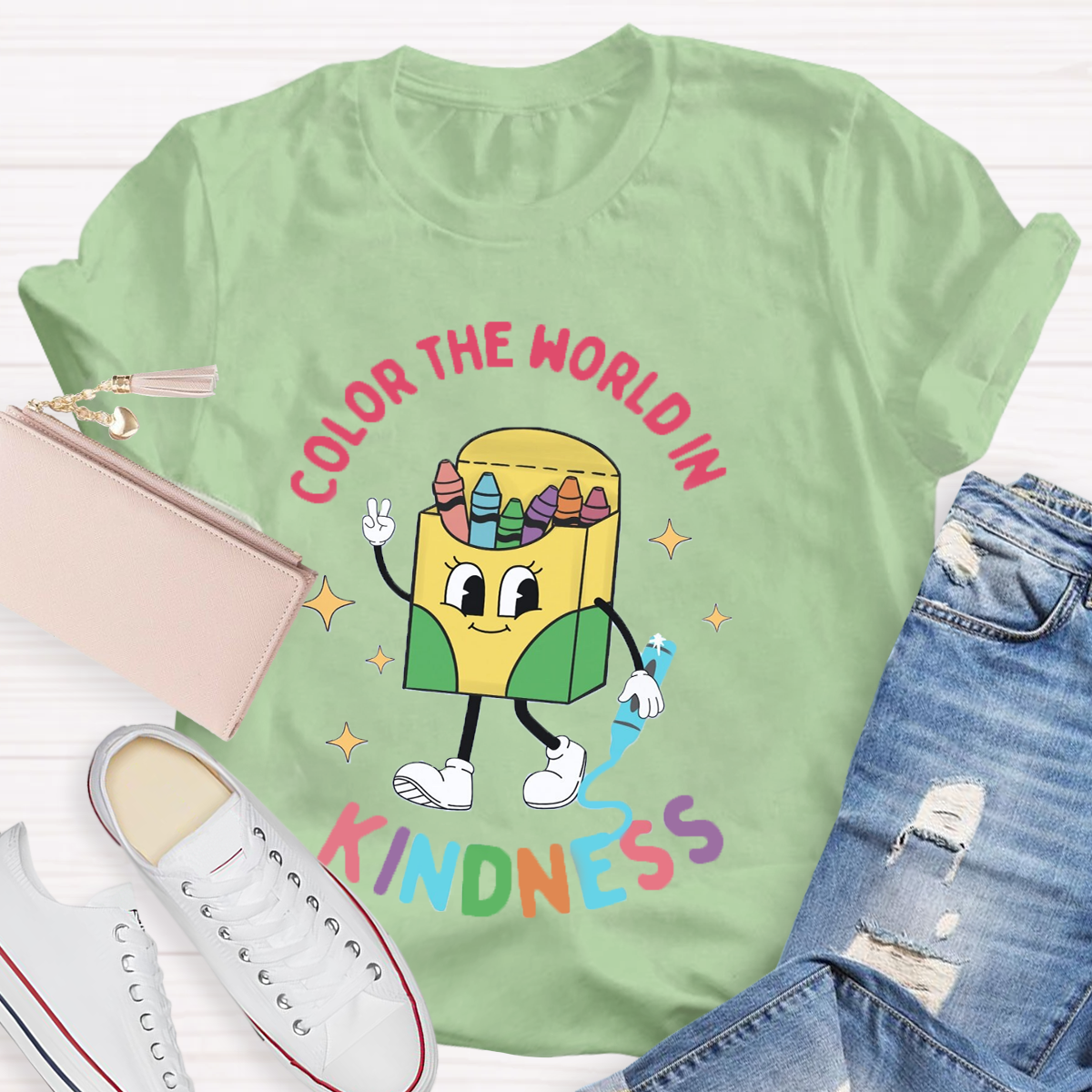 Color the World in Kindness Teacher T-Shirt