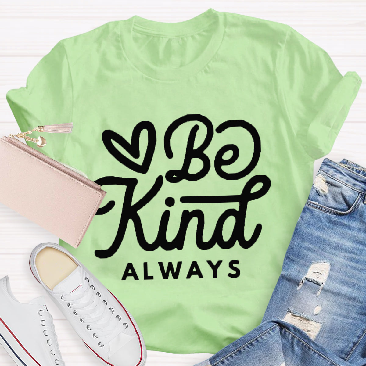 Be Kind Always Heart Printed T-Shirt