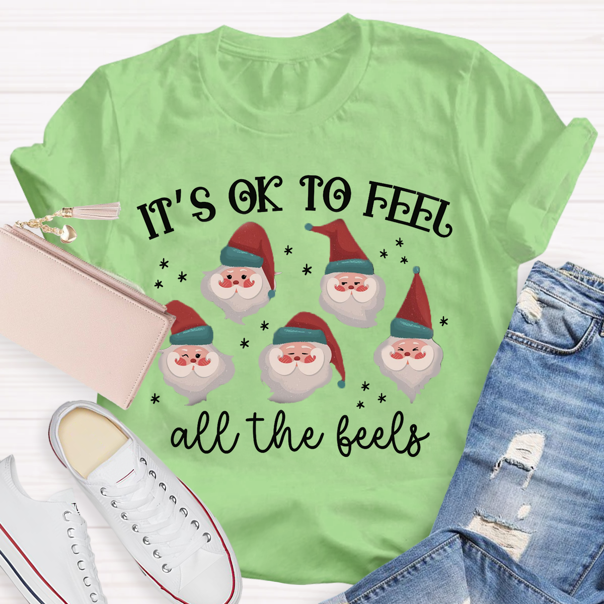 It's Like To Feel Feel All The Feels Santa Claus T-Shirt