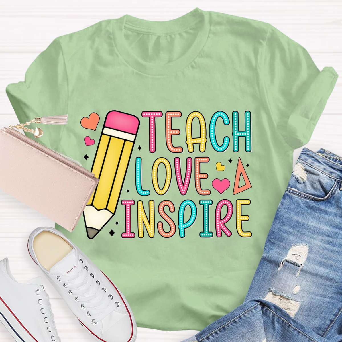 Teach Love Inspire Pencile T-Shirt