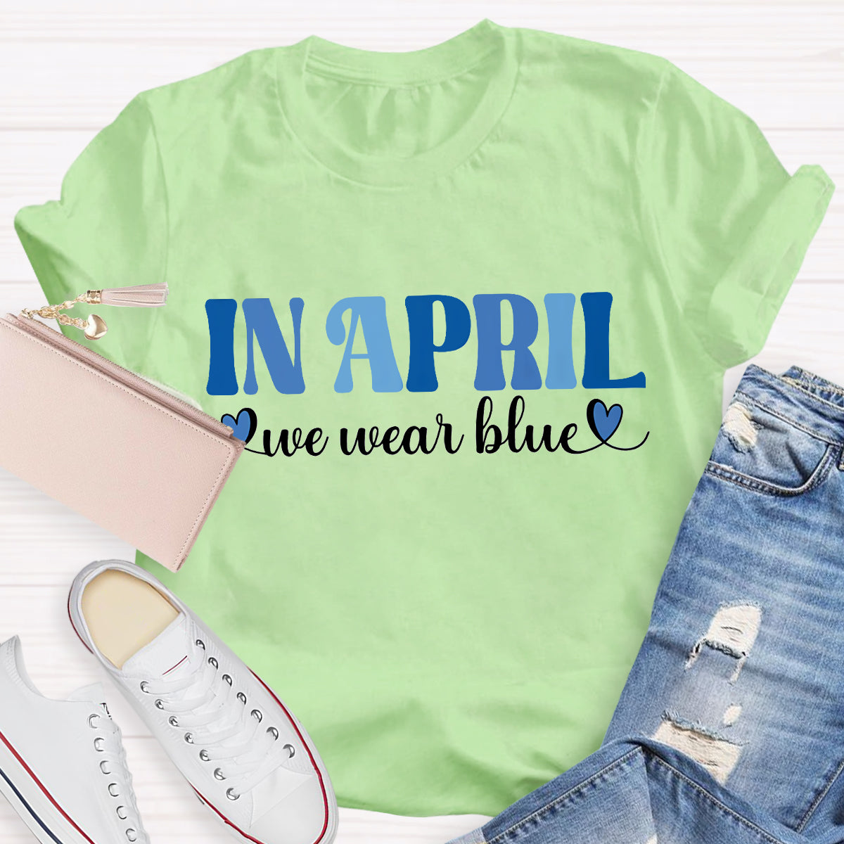 In April We Wear Blue Heart T-Shirt