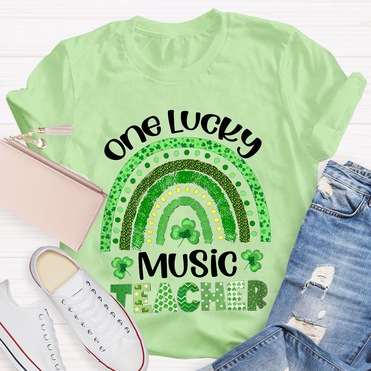 Personalized Subject One Lucky Music Teacher T-Shirt