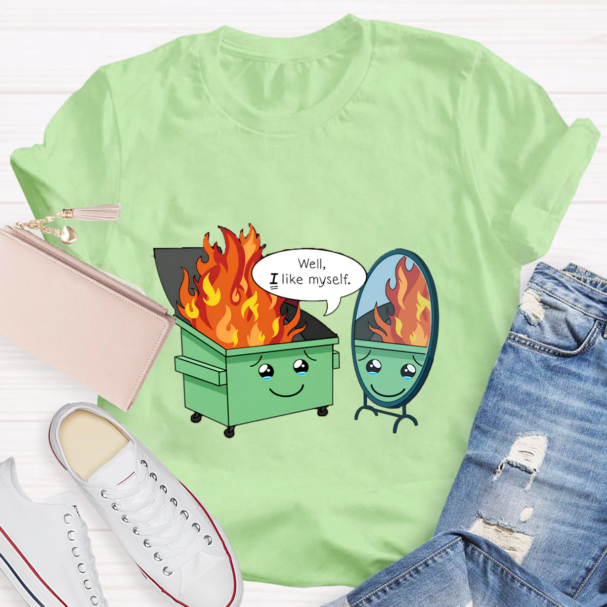 Self Love Funny Dumpster Fire T-Shirt