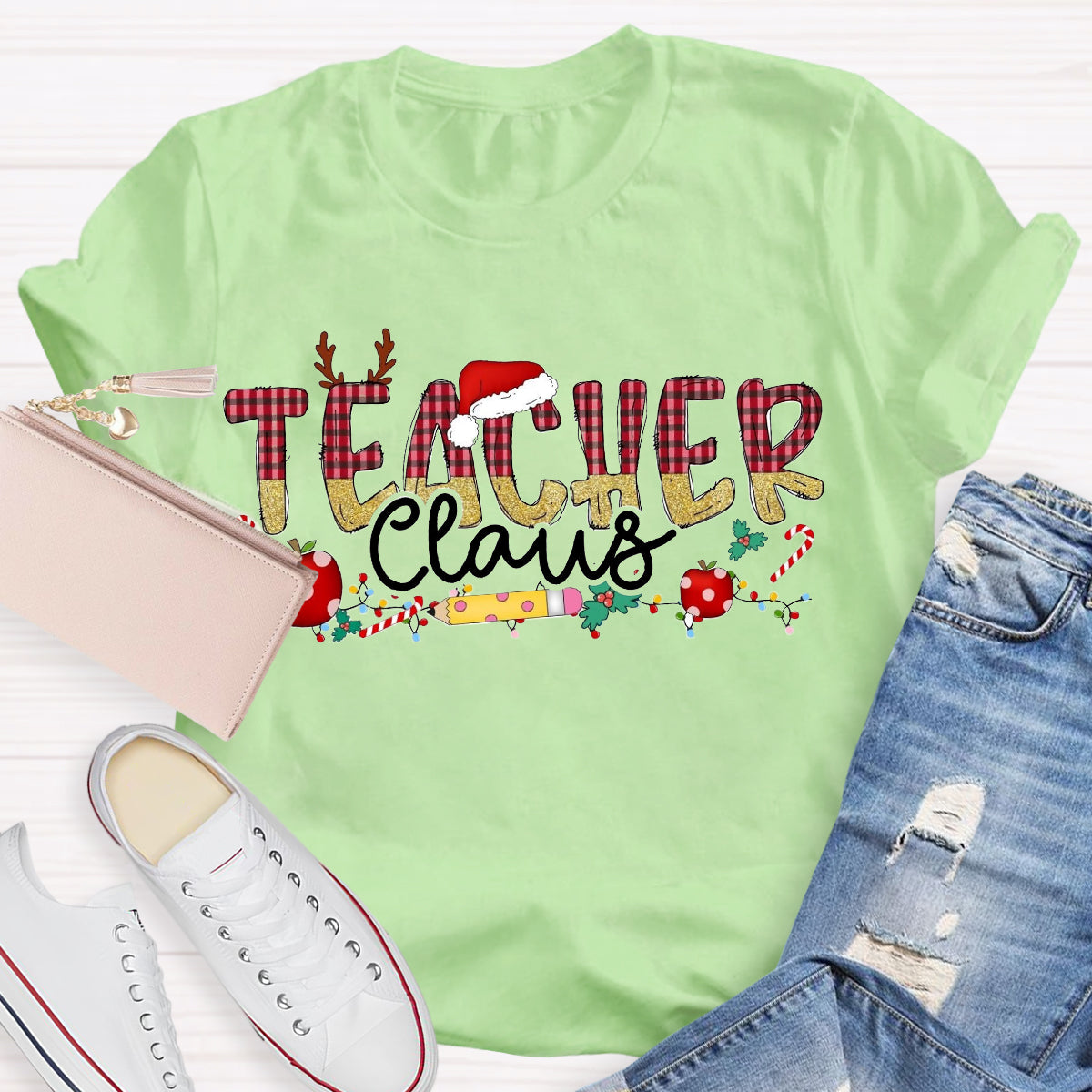 Teacher Claus Santa Hat T-Shirt