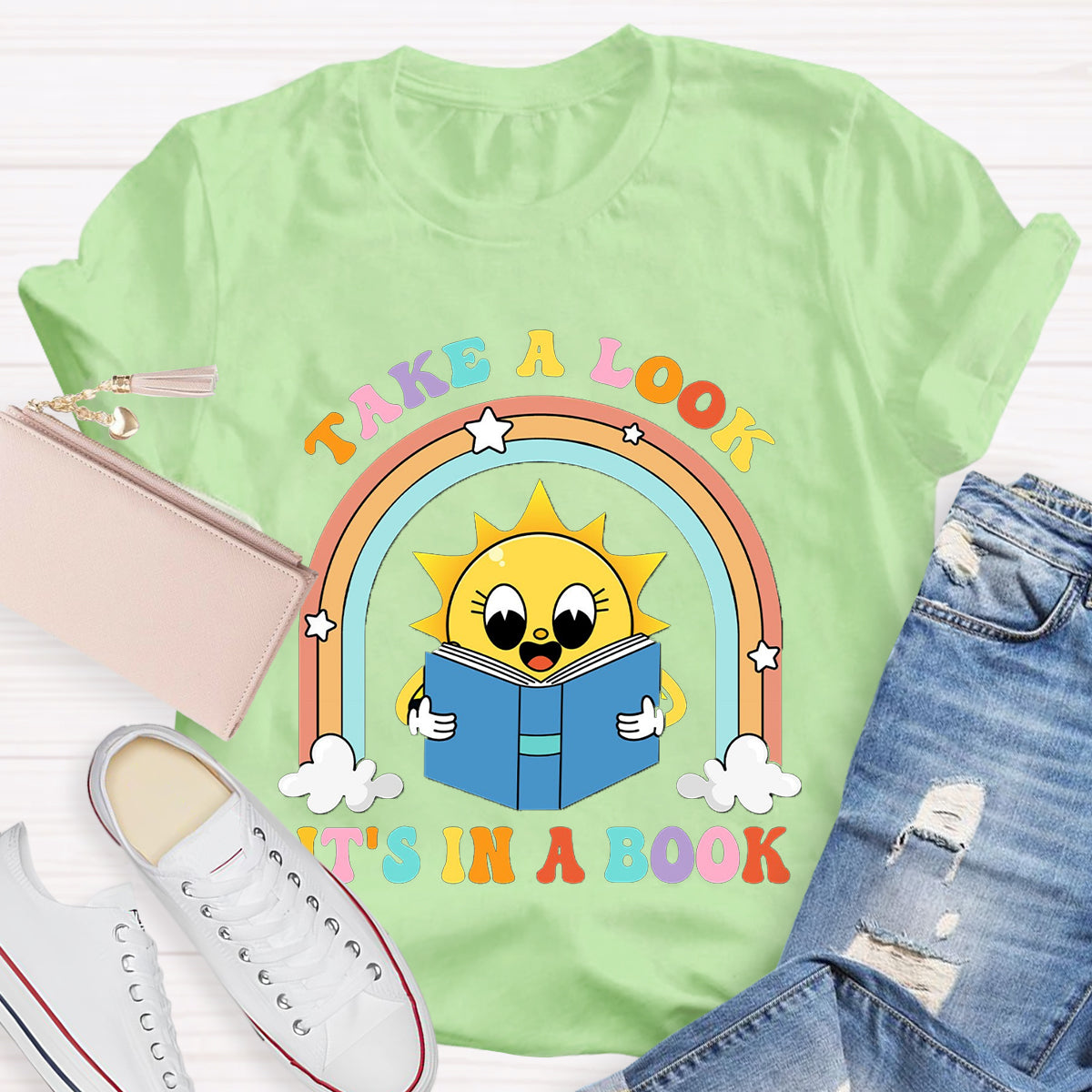 Take A Look It's In A Book Teacher T-Shirt