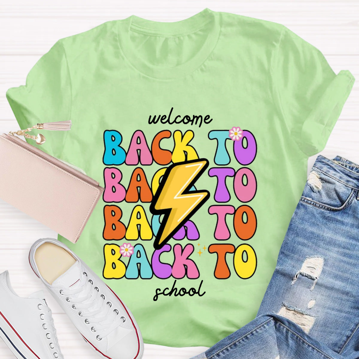 Floral Welcome Back To School Teacher T-Shirt