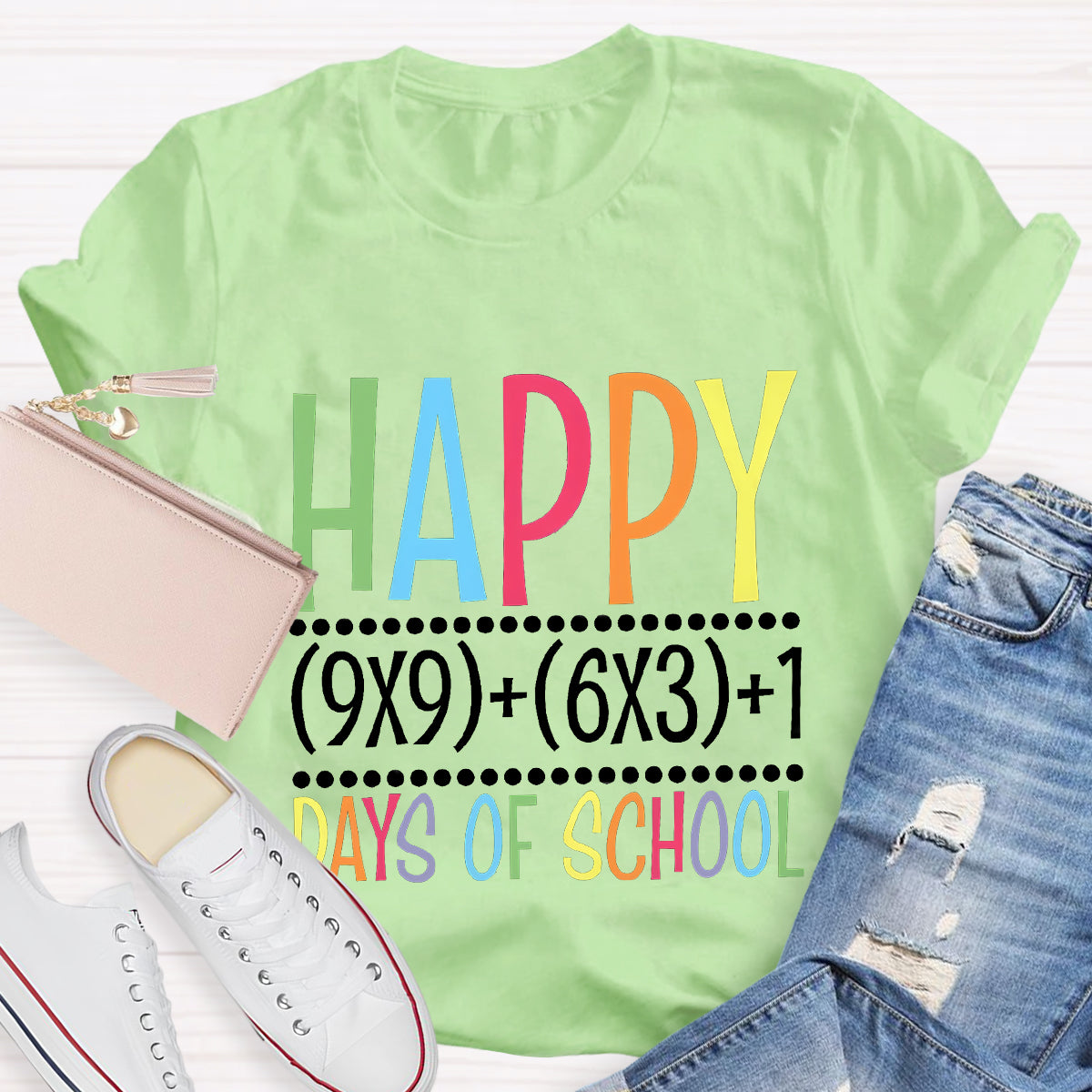 Happy 100 Days Of School Math Teacher T-Shirt