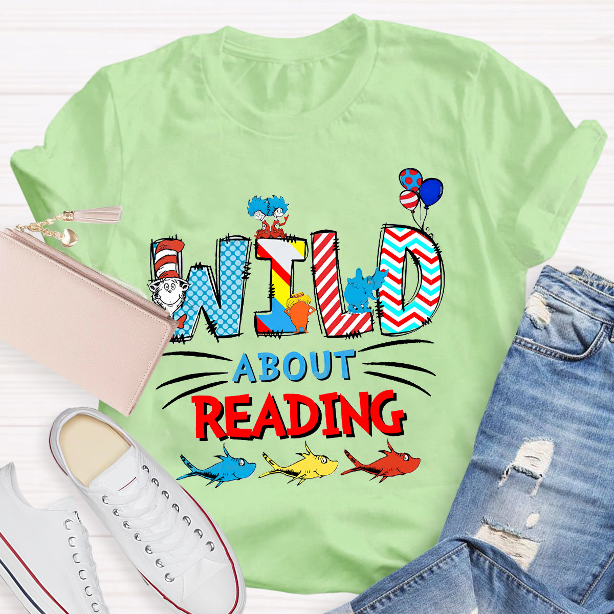 Wild About Reading Teacher T-Shirt