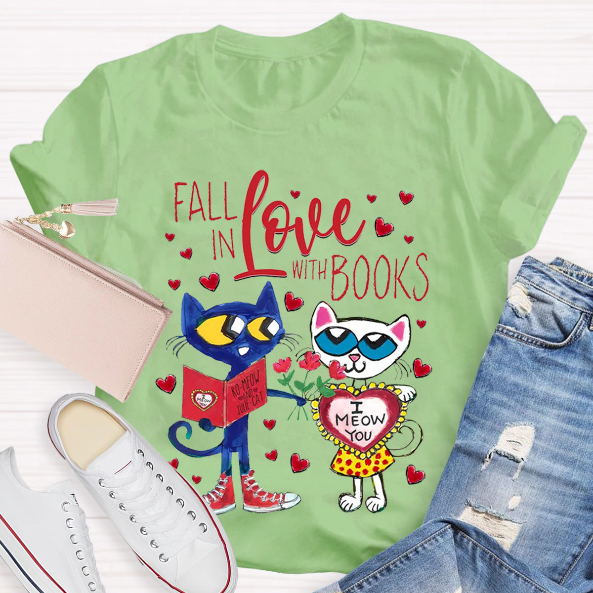 Fall In Love With Book Teacher T-Shirt