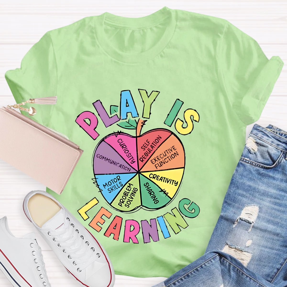 Play Is Learning Apple Teacher T-Shirt