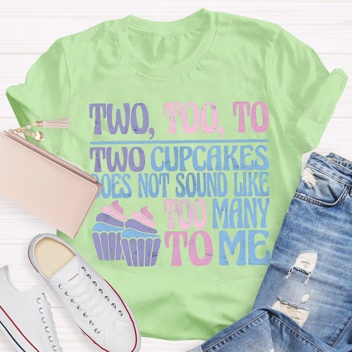 Two Too To Cup Cake Teacher T-Shirt