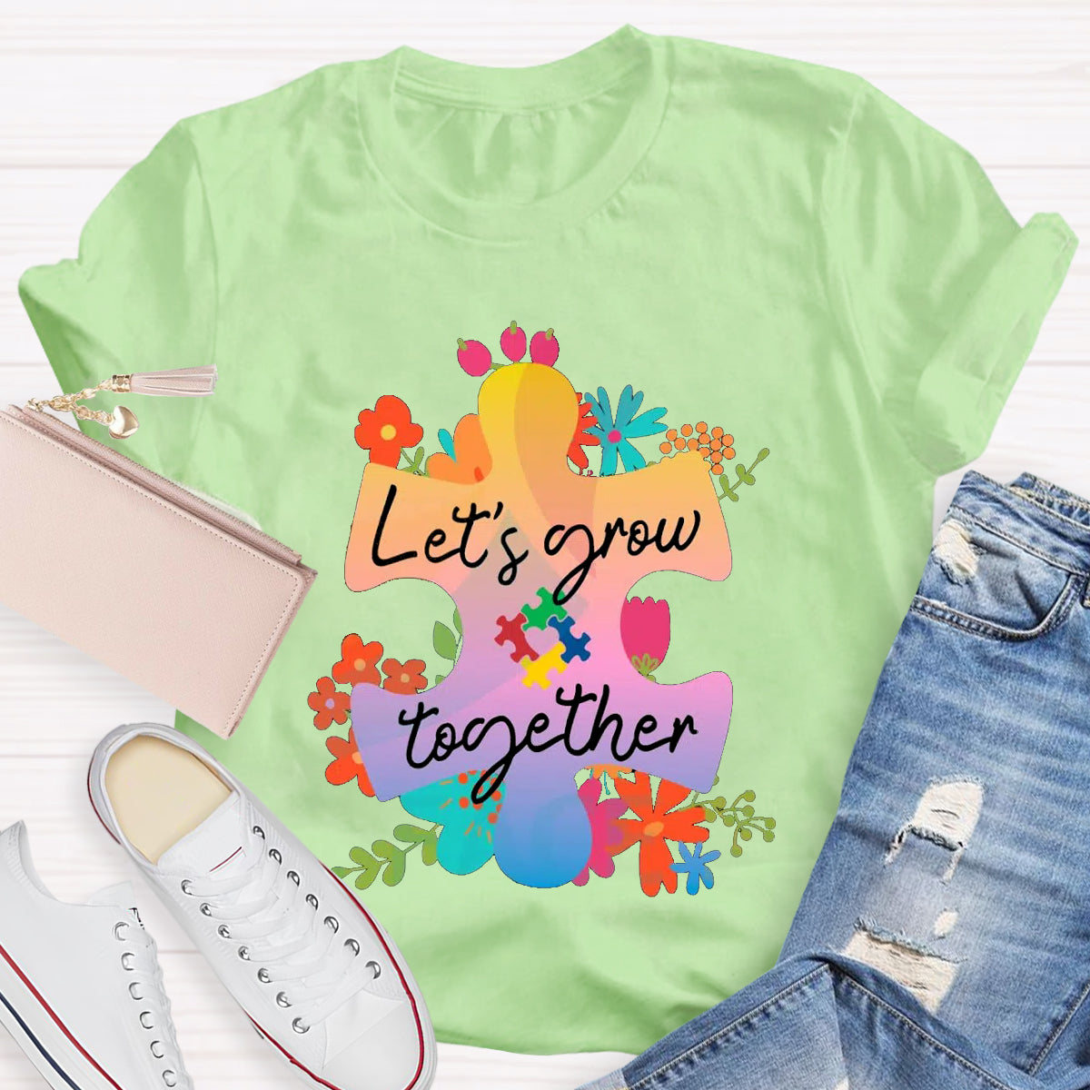 Let's Grow Together Teacher T-Shirt