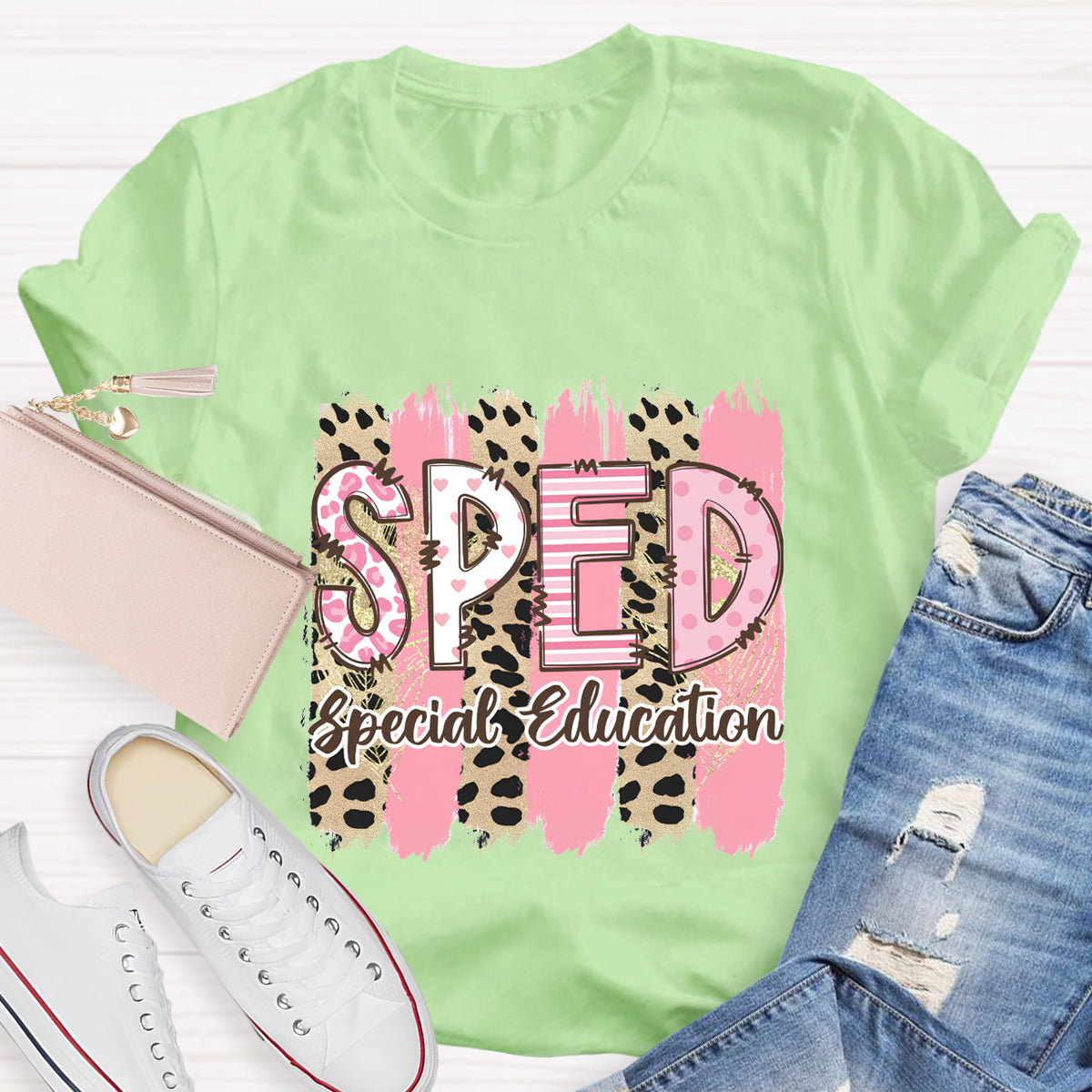 Pink Leopard SPED Special Education T-Shirt