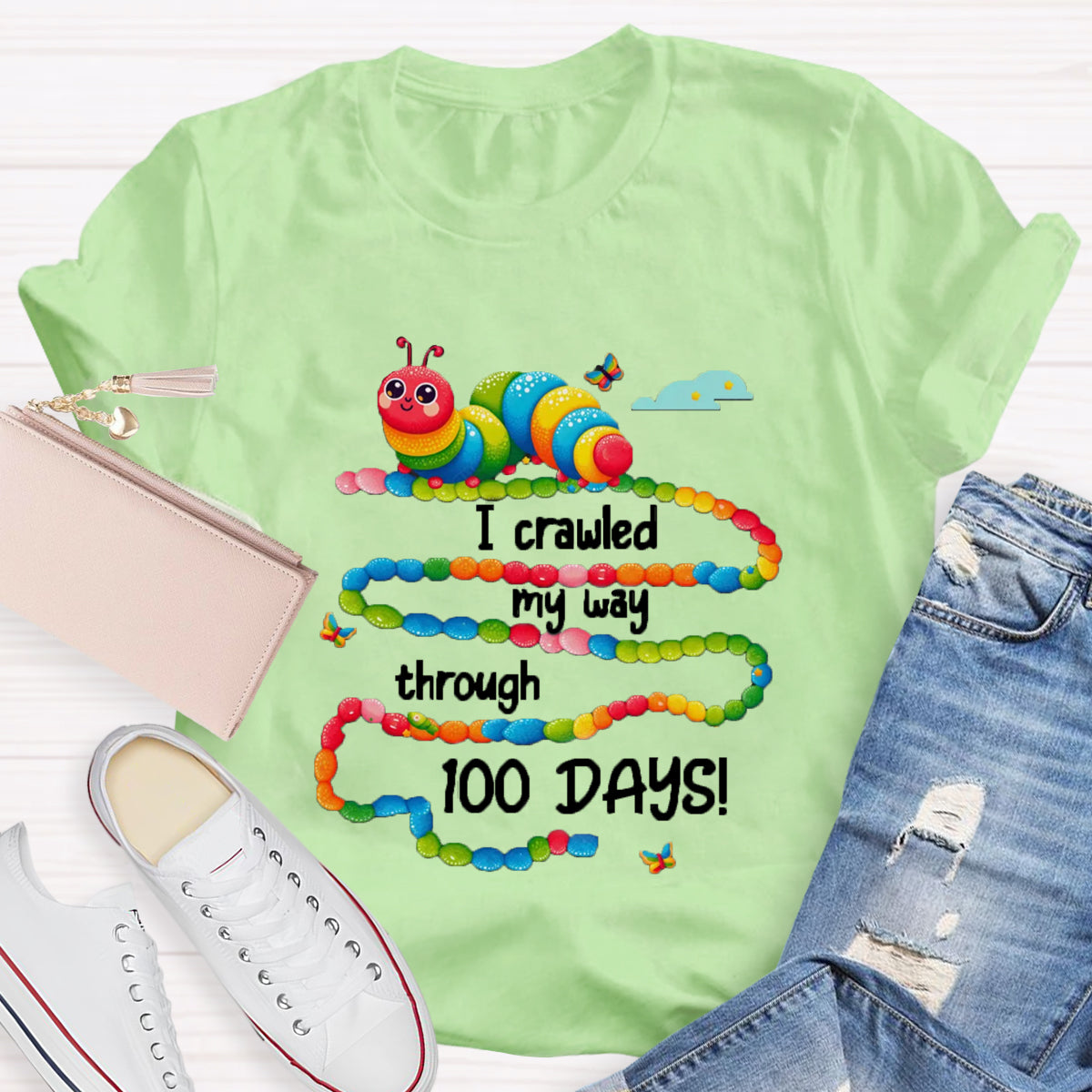 I Crawled My Way Through 100 Days T-Shirt