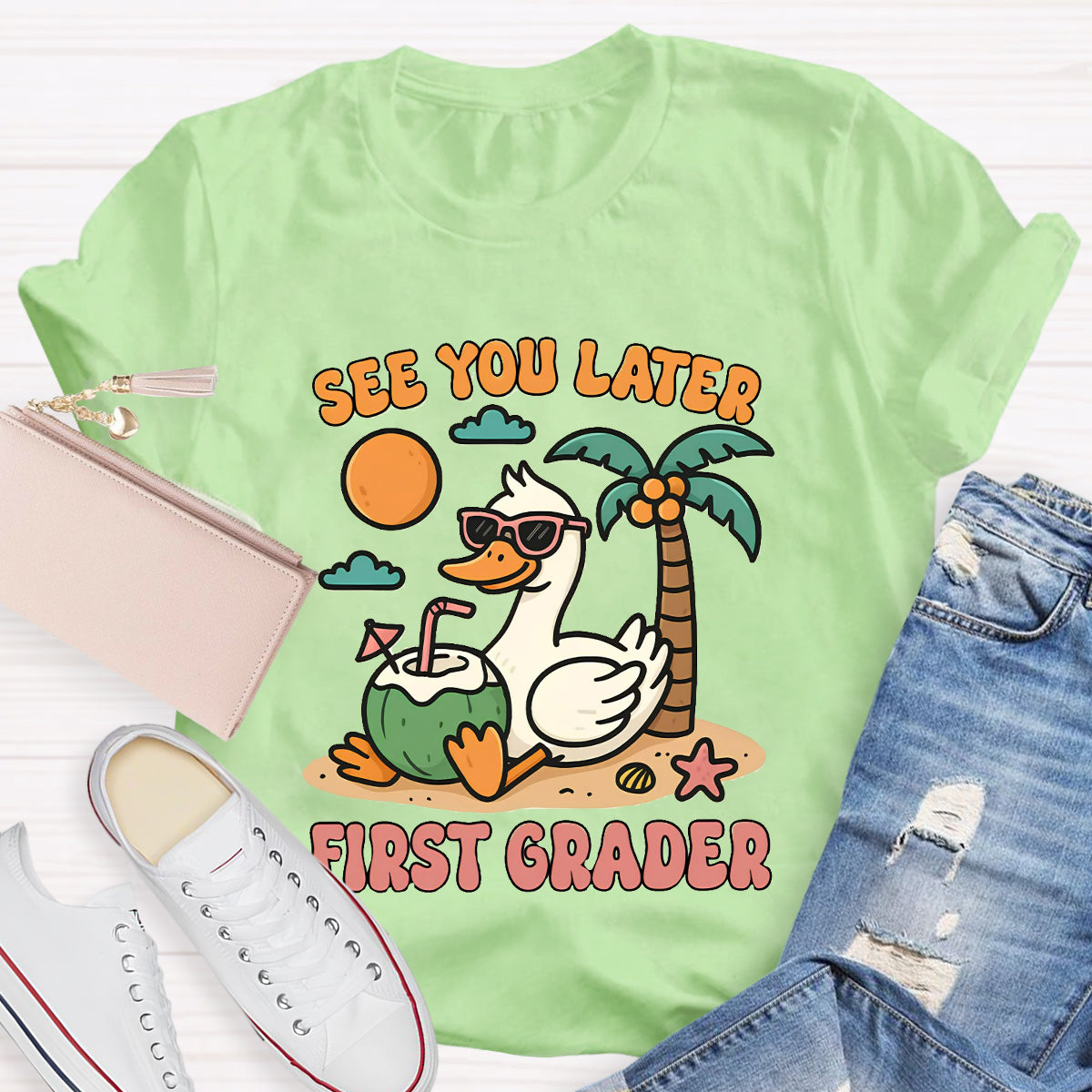 Personalized Grade See You Later Teacher T-Shirt