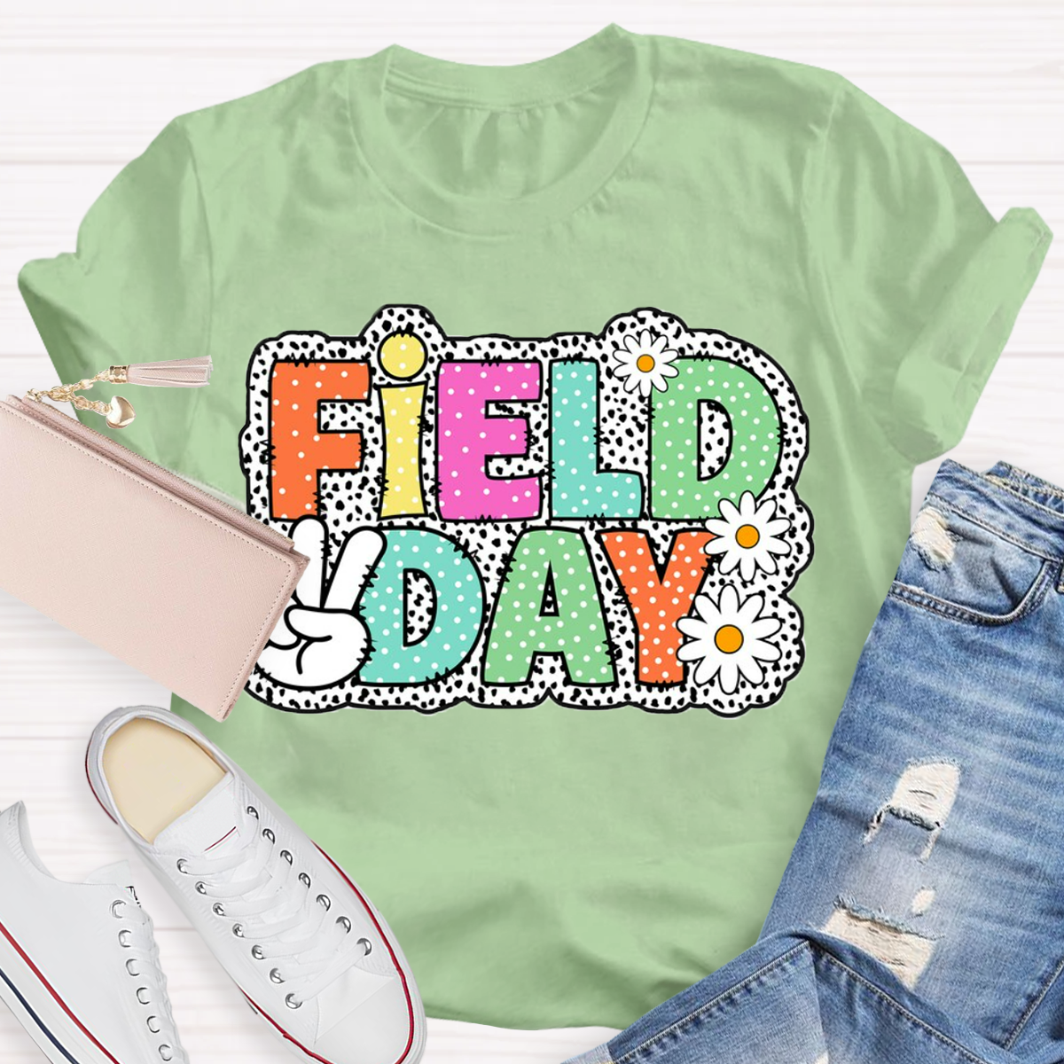 Field Day Dots Teacher T-Shirt