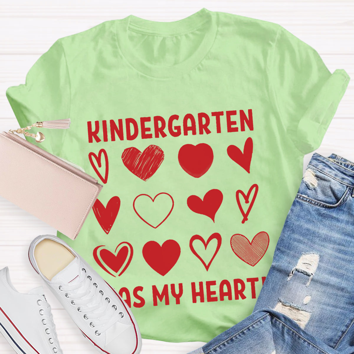 Personalized Grade Has My Heart Teacher T-Shirt