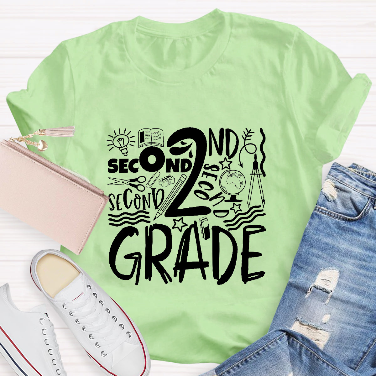 Personalized Grade Second Teacher T-Shirt