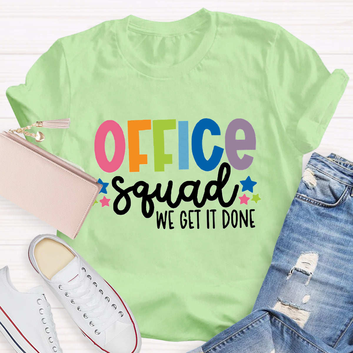 Office Squad We Get It Done Teacher T-Shirt