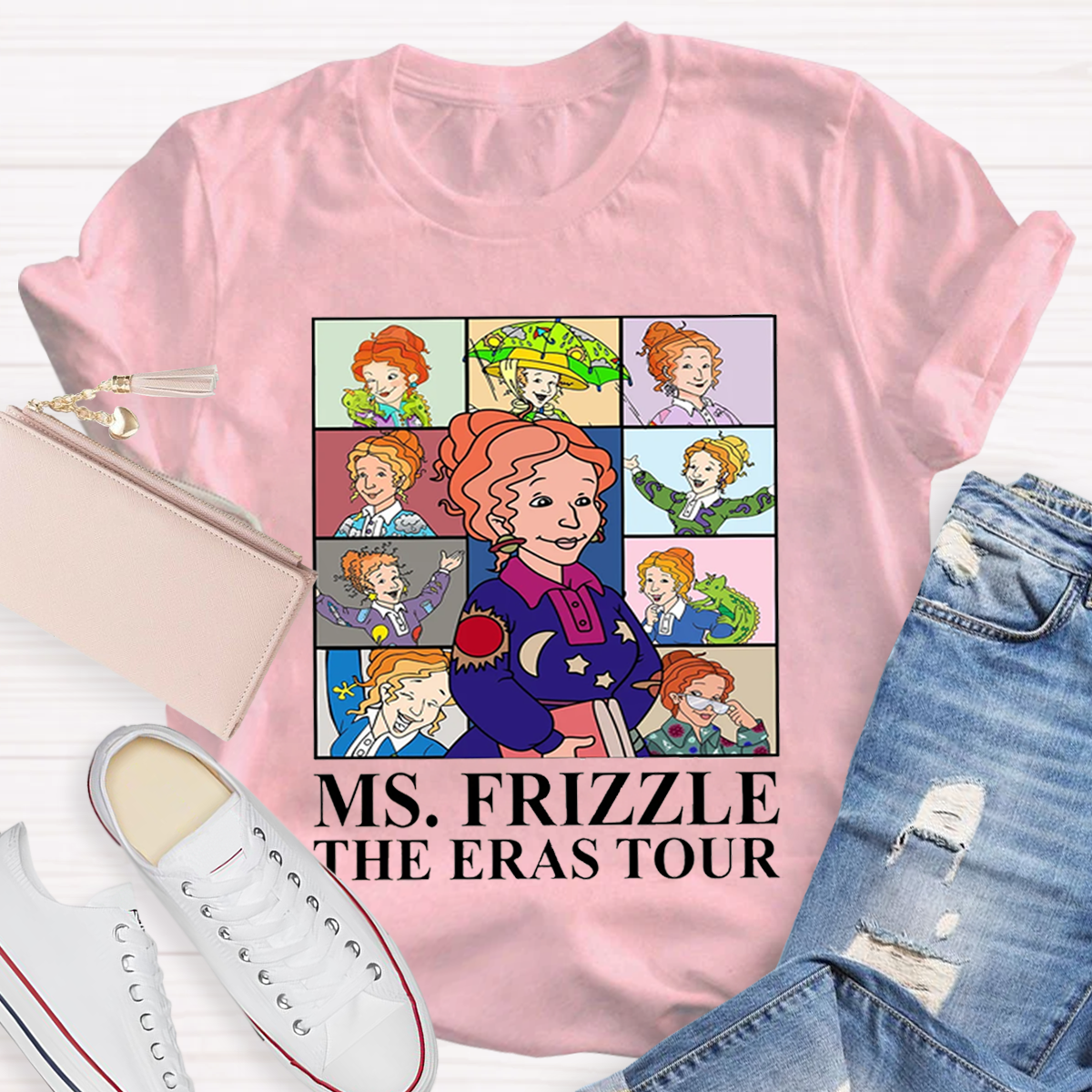 Personalized Name The Eras Tour Teacher T-Shirt