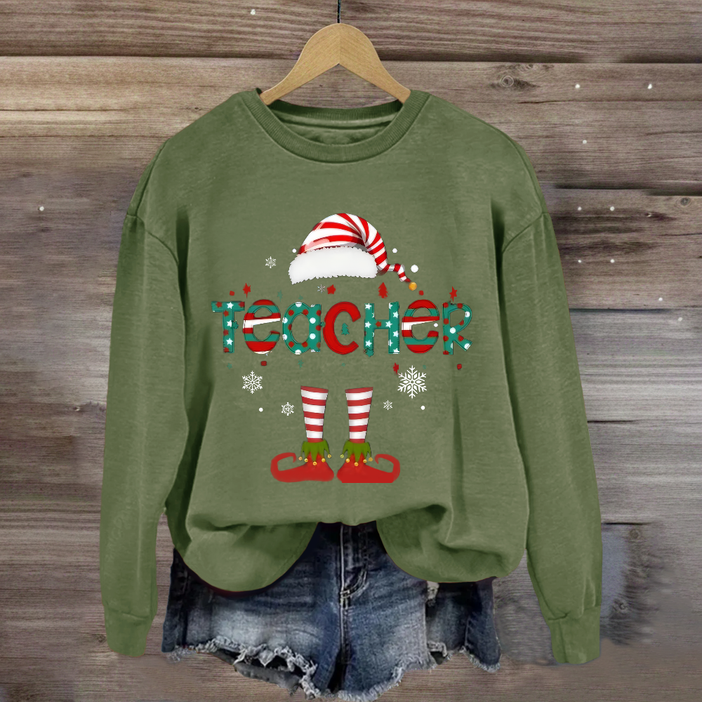 Christmas Teacher Elf Sweatshirt