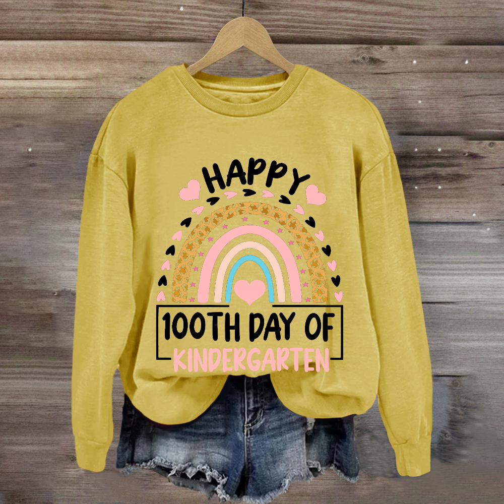 Happy 100th Day of Kindergarten Rainbow Sweatshirt