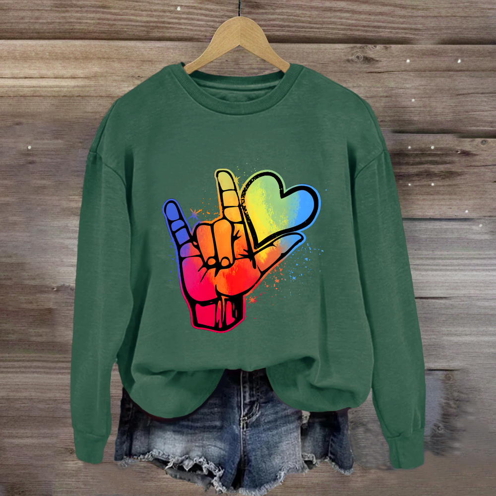 Love Sign Hand Sweatshirt