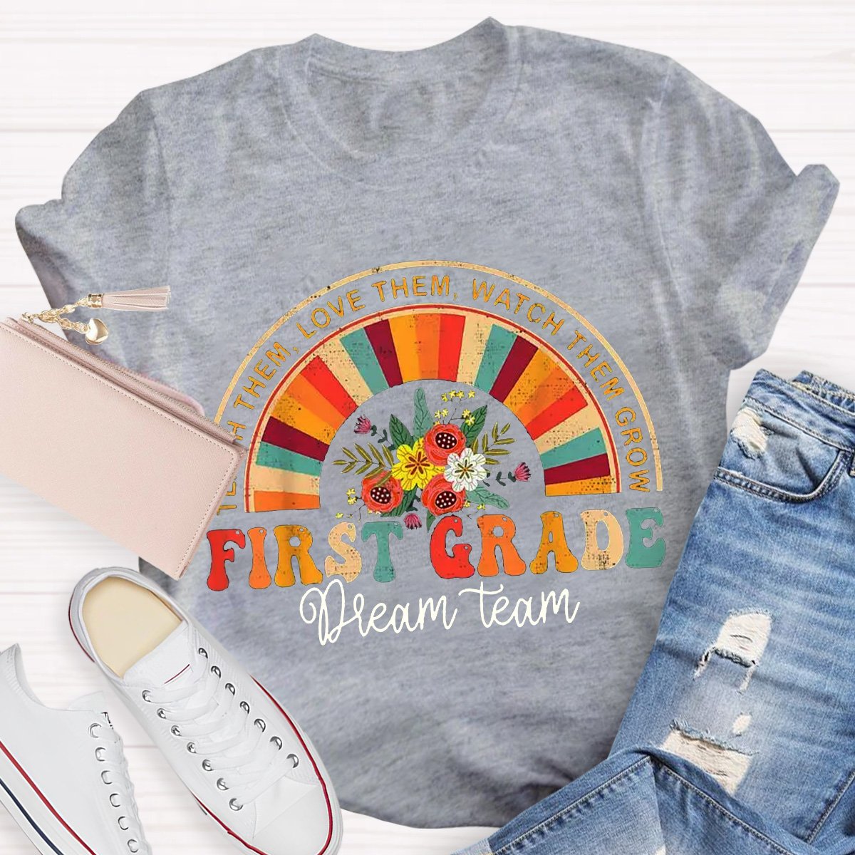 Personalized First Grade Dream Team Teacher Shirt