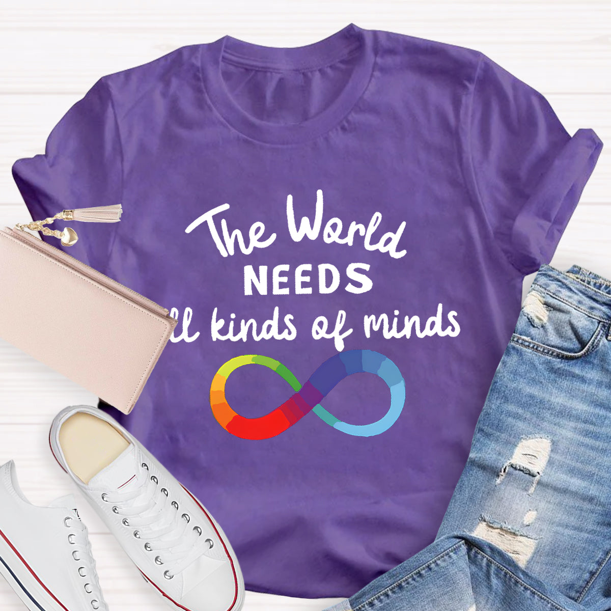 The World Needs All Kinds Of Minds Infinity Symbol T-Shirt