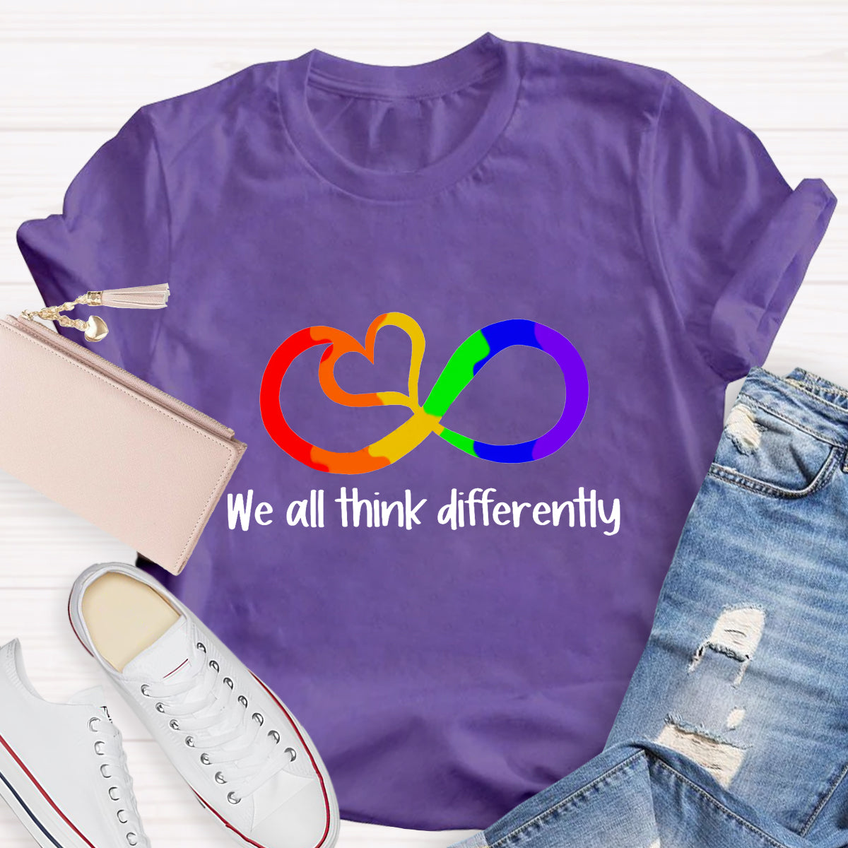 We All Think Differently Teacher T-Shirt