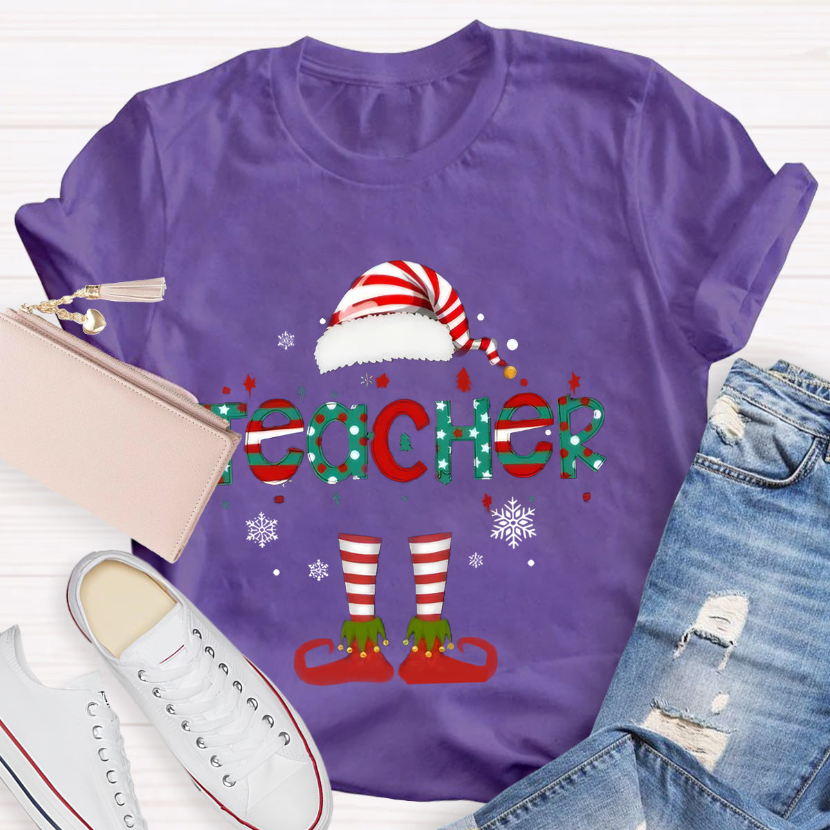 Christmas Teacher Elf T-Shirt