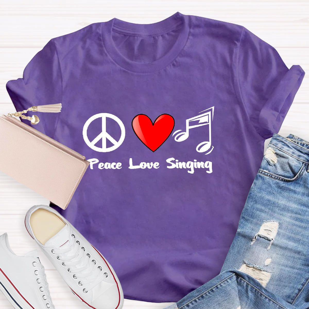 Peace Love Singing Music Teacher T-Shirt