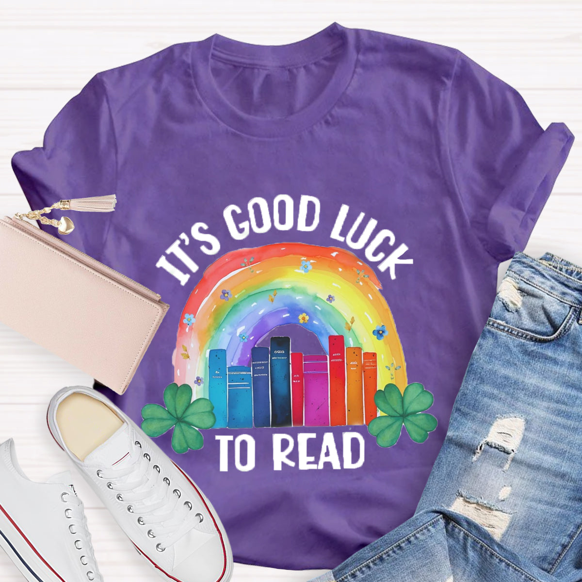 It's Good Lucky To Read Rainbow Shamrock T-Shirt