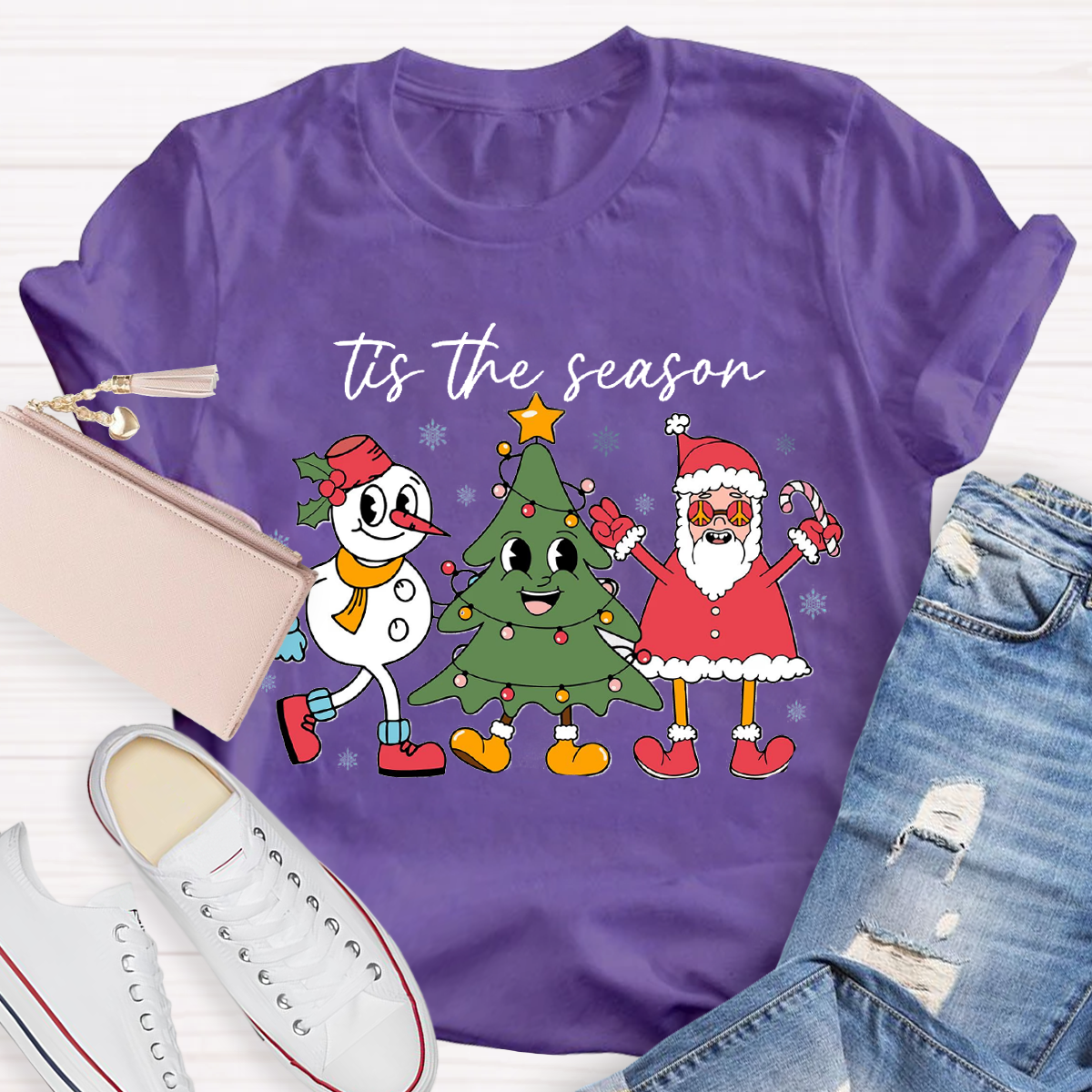 Tis the Season Santa Claus Teacher T-Shirt