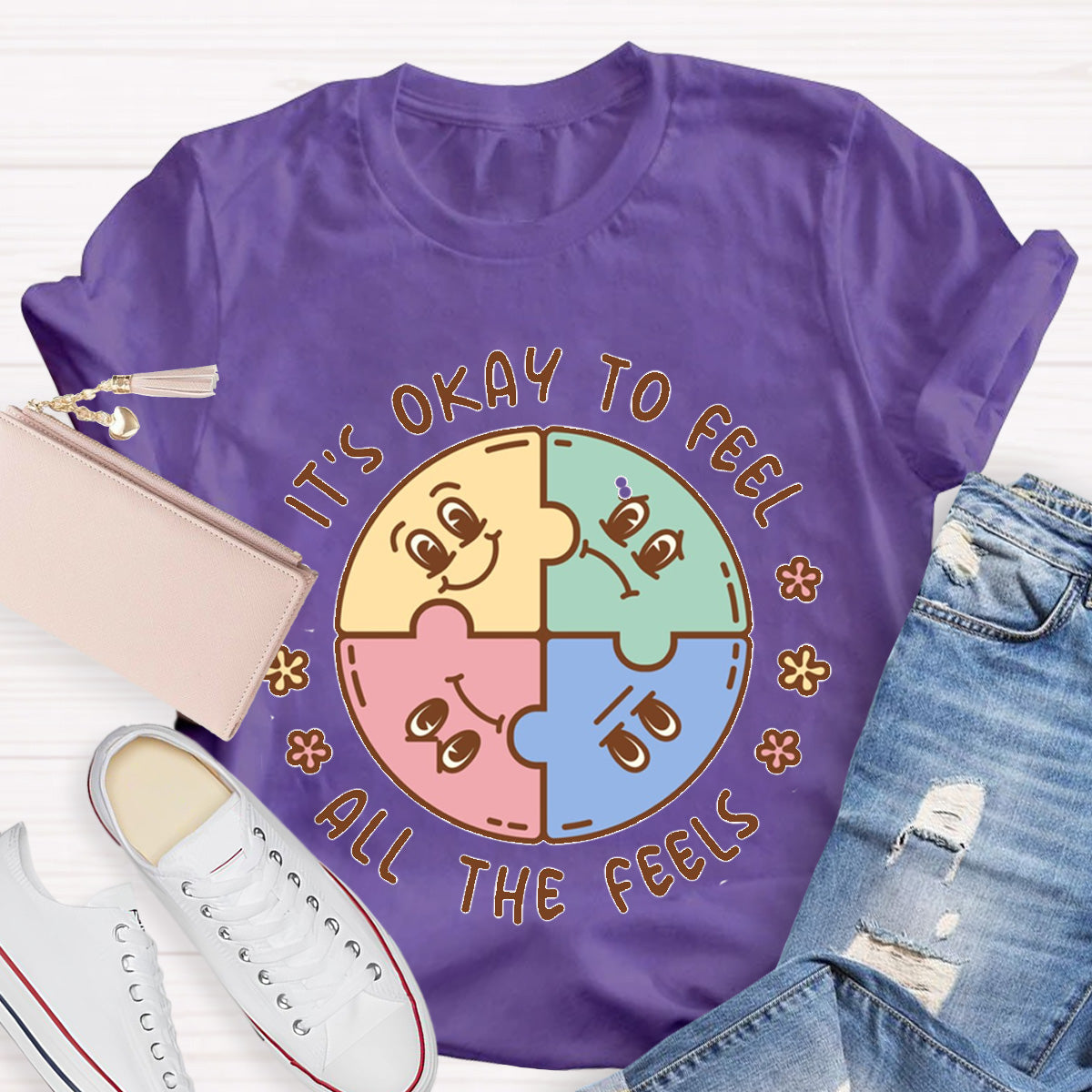 It's Okay To Feel All The Feels ABA Therapist Teacher T-Shirt