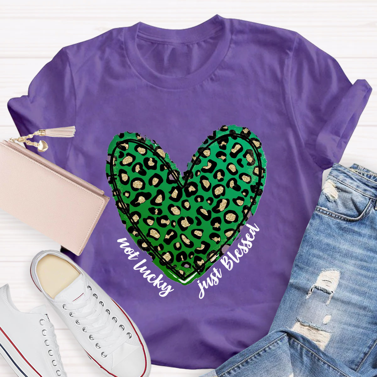 Not Lucky Just Blessed St Patrick Heart T-Shirt