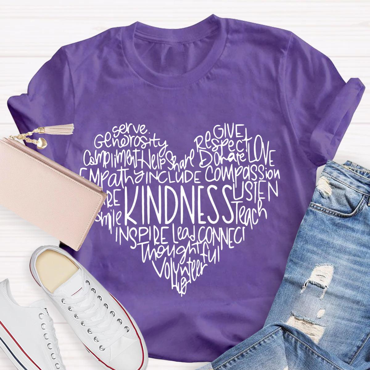 Kindness Teach Smile Teacher T-Shirt