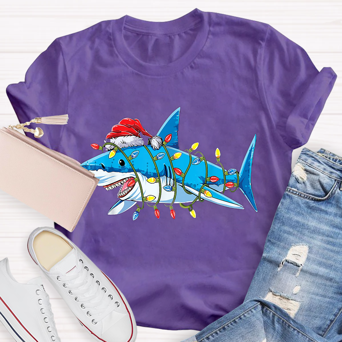 Christmas Shark Lights T-Shirt